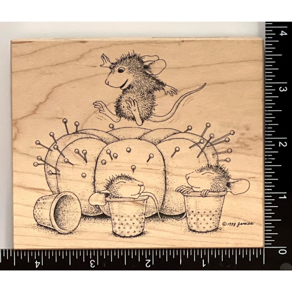 RARE 1998 House Mouse Designs Mouse Bounce 254 Stamp by Stampa Rosa thimble